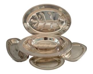 504 - Lot of Silver Plated Platters & More