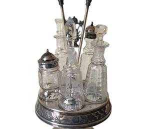 295 - Antique Silver Plated Caster Set - 17 x 7