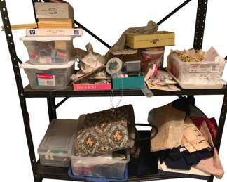 3108 - 2 Shelves of Assorted Sewing Items