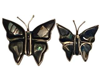 30 - Alpaca & Enamel Butterfly Pins