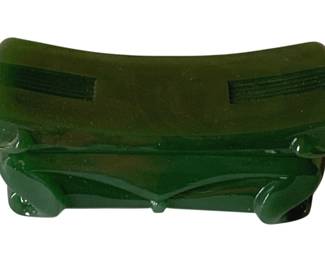 202 - Imperial by Lenox Jade Green Glass Pillow Box (Description): 8 1/4 x 4 x 3