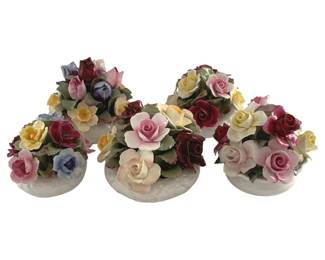 510 - 5 Aynsley Bone China Flowers - 3 x 3, 4 x 4
