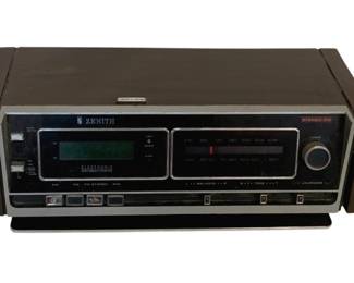 954 - Zenith Clock Radio - 16 x 7 x 5.5 (Description): Used as is electric/electronic/mechanical  item. No guarantee all components, untested.