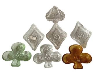 203 - Sandwich Glass Bridge Ashtrays - 4 x 3