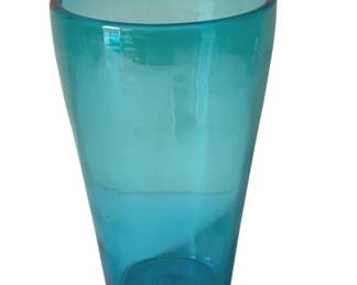 335 - Blenko Teal Glass Vase - 10" Tall