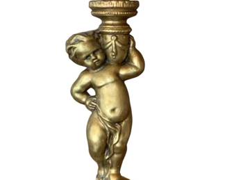 888 - Cherub Metal Candleholder - 12" Tall