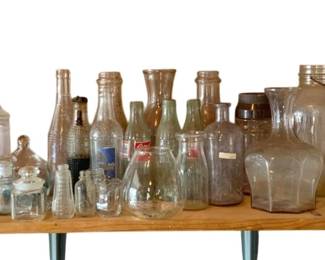 911 - Shelf Lot of Glass Jars