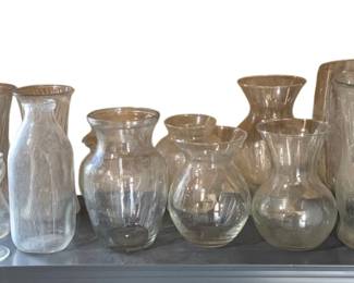 872 - Shelf of Glass Vases & More