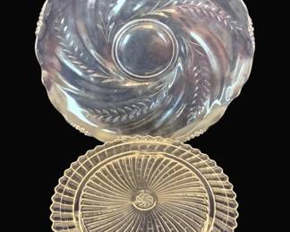 823 - Heisey Waverly 14" Platter, 11.5" Cake Plate