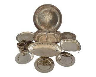 523 - Lot of Silver Plated Plates & More