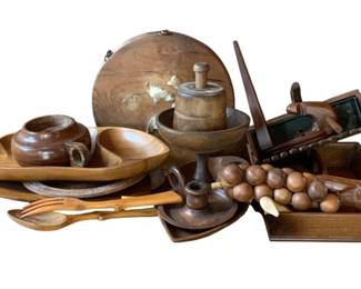 973 - Shelf Lot of Assorted Wood Items