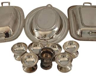529 - Lot of Silver Plated Covered Dishes & More