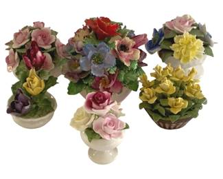 581 - 6 English & Etc Porcelain Flowers