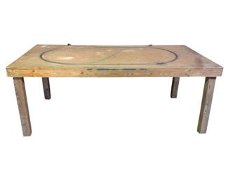 3156 - Home Made Wood Train Table - 48 x 96 x 37