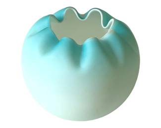 496 - Satin Art Glass Rose Bowl Vase - 5" Tall