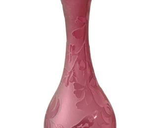 460 - "Kelsey" Cameo Art Glass Vase - 8" Tall