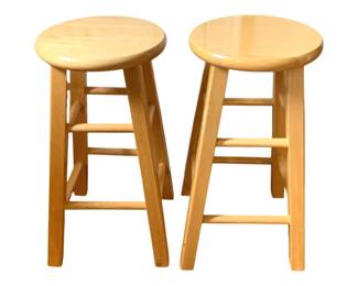 253 - 2 Wooden Stools - 24 x 12