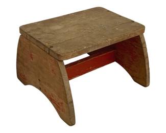960 - Wood Stool - 12 x 9 x 8