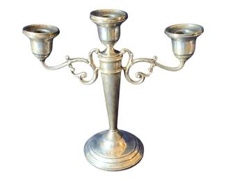 375 - Sterling Silver Weighted Candleholder - 10 x 10 (Description): As Is