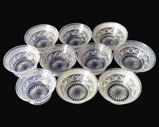 406 - 10 Imperial Cape Cod Glass Bowls (Description): 4.5" Round