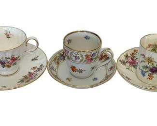 1006 - 3 English & Bavarian Cups & Saucers