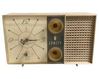 3133 - Vintage Zenith Clock/Radio - 12 x 5 x 7 (Description): Used as is electric/electronic/mechanical  item. No guarantee all components, untested.