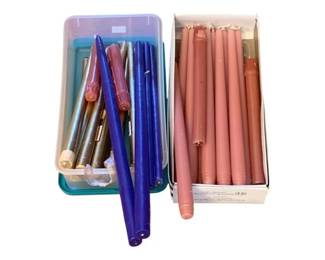 704 - 2 Totes of Assorted Taper Candles