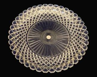 803 - Waffle Glass Cake Plate - 14" Round