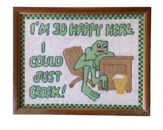3073 - Framed Needlepoint - 11.5 x 14