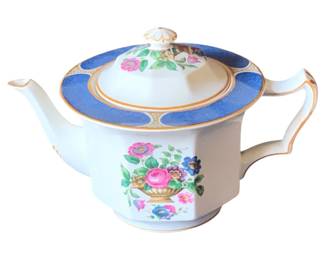 384 - Booths Silicone China Ceylon Ivory Teapot (Description): 9 x 6