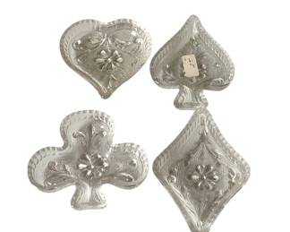 191 - Sandwich Glass Bridge Ashtray Set - 4 x 3