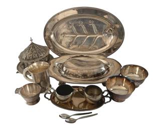 537 - Lot of Silver Plated Plates, Cups & More