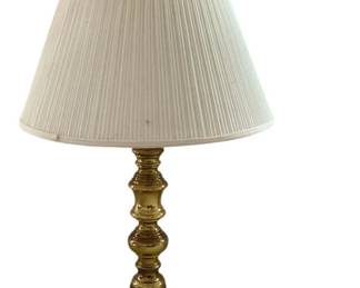 2027 - Brass Lamp - 28" Tall (Description): Used as is electric/electronic/mechanical  item. No guarantee all components, untested.