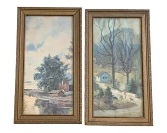 2017 - 2 Framed Prints - 13.5 x 8