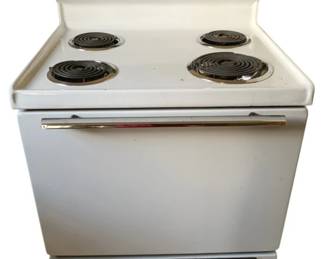3025 - Hotpoint Stove - 21 x 37 x 48 (Description): Used as is electric/electronic/mechanical  item. No guarantee all components, untested.
