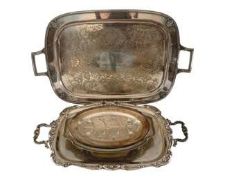 532 - Lot of Silver Plated Serving Trays & More