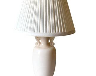 231 - Glass Base Lamp - 18" Tall (Description): Used as-is electric/electronic/mechanical  item - no guarantee all components, untested.