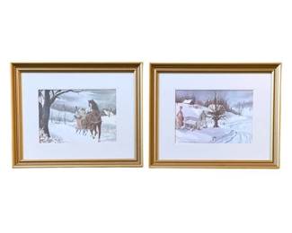 2032 - 2 Framed Prints - 9 x 11.5