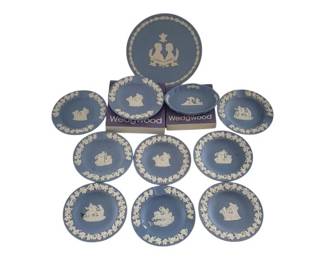 528 - 10 Wedgwood Blue Jasperware Decorative Plates