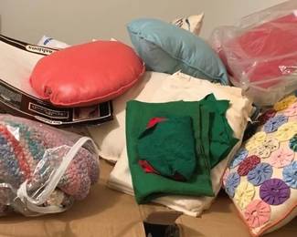 3116 - Lot of Assorted Pillows, Linens & More
