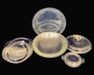 837 - Lot of Pyrex Tops, Pie Pans & More