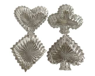 216 - Heisey Ridgeleigh Bridge Ash Tray Set (Description): 4 x 3