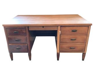 3094 - Vintage Wooden Desk - 60 x 34 x 31