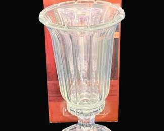 776 - Imperial Crystal Hurricane Vase w/ Box - 12" Tall