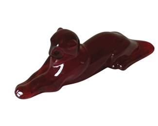 345 - Heisey by Imperial Ruby Panther (Description): 8 x 3 x 2