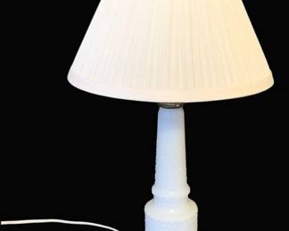 685 - Milk Glass Lamp - 18" Tall (Description): Used as is electric/electronic/mechanical  item. No guarantee all components, untested.