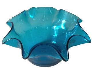 475 - Vintage Blenko Hand Blown Glass Bowl - 8 x 4