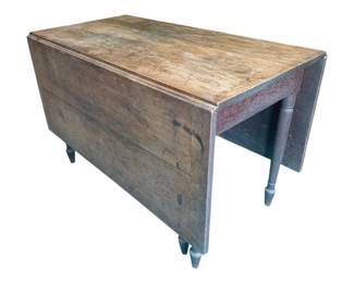 3083 - Vintage Drop Side Wood Table (Description): Closed - 45 x 25 x 29