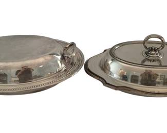 503 - 2 Silver Plated Covered Dishes - 12 x 8