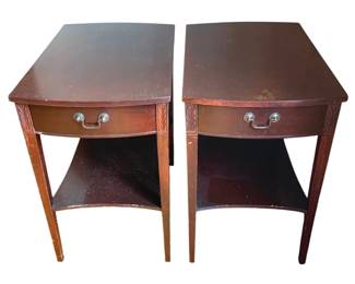 244 - Pair Mersman Mahogany End Tables - 25 x 24 x 16